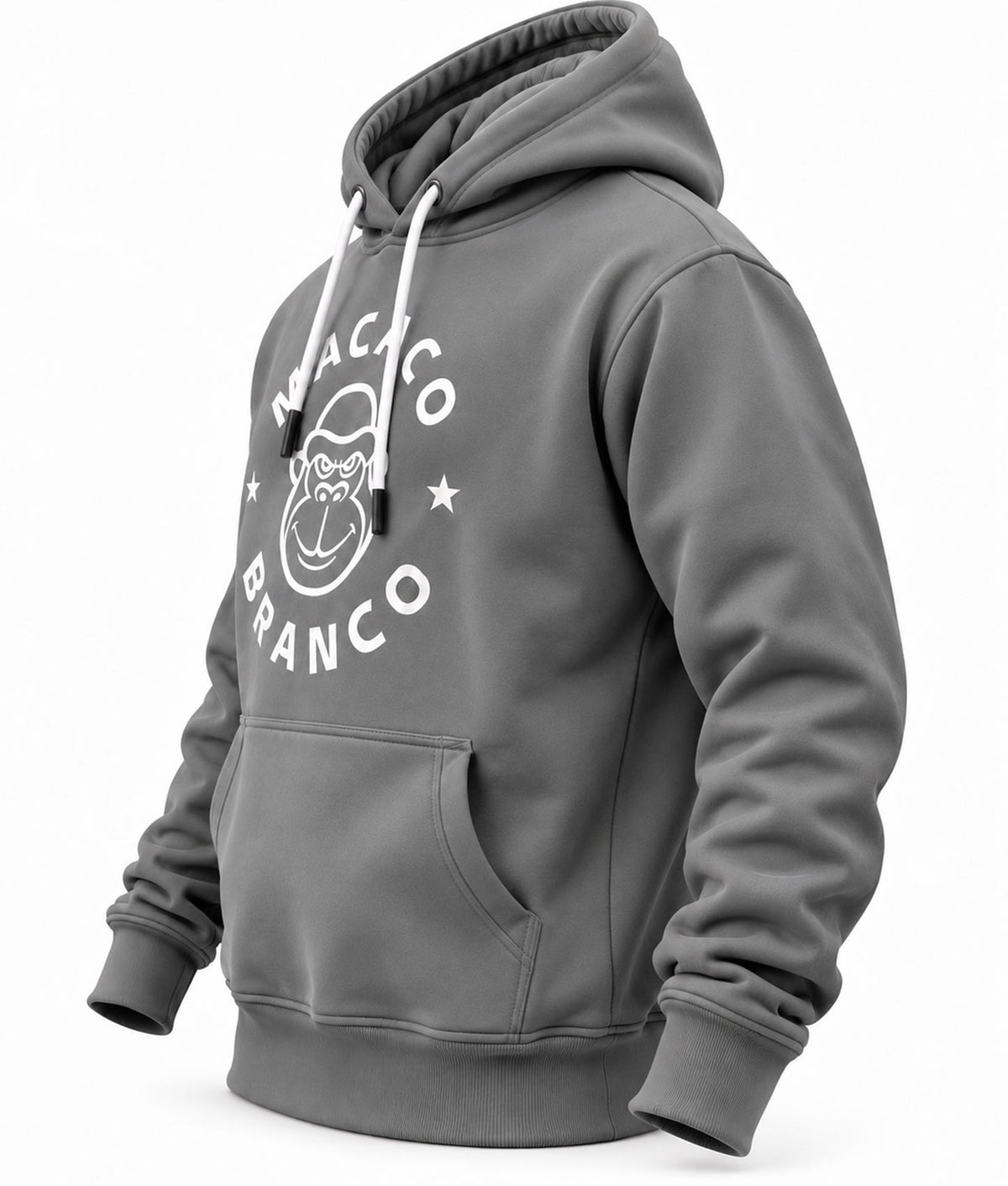 Macaco Branco Premium Heavyweight Hoodie – Charcoal #Color_Charcoal